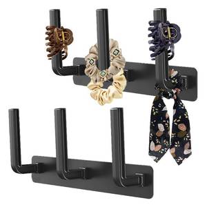 lot 12362 image: clino 2 Pack Headband Holder, Adhesive Scrunchie Holder Organizer, Black
