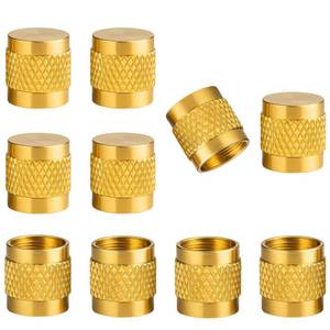 lot 12364 image: 14 Flare Caps, 10 Pcs Brass Compression Cap Stop Valve Cap for Plumbing and HVAC Quick Seal Adapters (Gold)