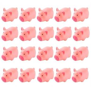 lot 12381 image: HAKACC 20 PCS Mini Squeeze Pig, Rubber Squeaky Pigs, Pink