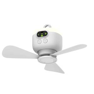 lot 12385 image: 10.6 Inch Portable Camping Fan with Light, 8000mAh Rechargeable Tent Fan