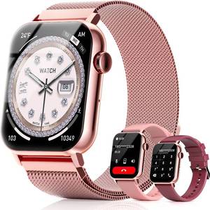 lot 12389 image: Trendia Smart Watches for Women - 1.83 HD 2026 Fitness Tracker with Answer and Make Calls with Heart Rate Sleep SpO2 Monitor 120 Sport Modes IP68 Waterproof and Compatible iPhone and Android Pink (No Charger)