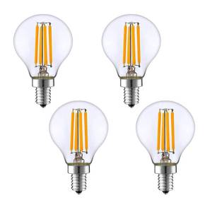 lot 12395 image: Lxcom Lighting E14 4W LED Filament Bulb Dimmable Vintage Edison Candle Light Bulb 4 Pack 2700K Warm White G45 Clear Glass Globe Lamp 400LM 40W Equivalent, AC 110V