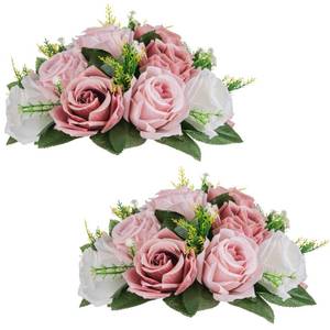lot 12416 image: NUPTIO Flower Balls for Table Centerpieces Dusty Pink & White Fake Flowers