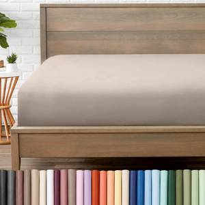 lot 12421 image: Bare Home Full Fitted Sheet - 1800 Ultra-Soft (Full, Pebble)