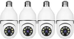 lot 13685 image: Light Bulb Security Camera -5G& 2.4GHz WiFi 2K Security Cameras Wireless Outdoor Motion Detection and Alarm,Two-Way Talk,Color Night Vision,Human Detection, Bulb Camera Compatible with Alexa 4Pack