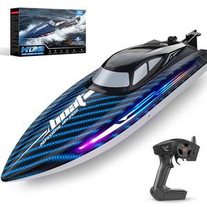 lot 13689 image: 30KMH RC Remote Control Boat with 7 LED Light Modes Waterproof Electric