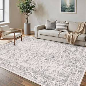 lot 13699 image: PureCozy Gray Area Rug 5x7 Vintage Floral