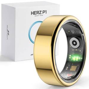 lot 14015 image: Herz P1 Smart Ring for Women & Men - (Size 9) 247 Health Metrics Fitness Ring, Tracks 20 Biometrics, 6 Day Battery Life, Waterproof Stainless Steel, Free APP for iOS Android, No Subscription