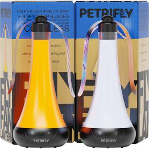 lot 14363 image: PETRI Fly Fans for Tables 2pk with Anti Bug Light - Food Fans to Keep Flies Away from Food - Spinner Fly Fan for Outdoor Table - Repellent