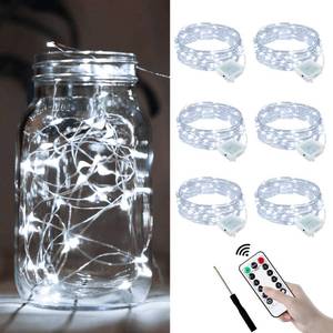 lot 14368 image: ZGWJ 6 Pack Fairy Lights Battery Operated with Remote, 7ft 20 LED Mini Fairy String Lights with Timer 8 Lighting Modes Waterproof for Halloween Christmas Tree DIY, Parties, Bedroom Decorations White