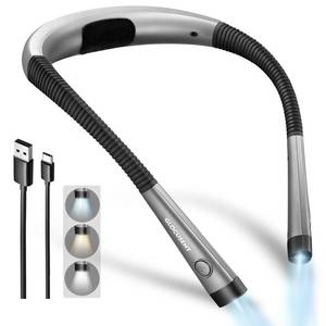lot 14378 image: Glocusent Reading Light,Bendable Neck Light,80-hr Rechargeable Book Light