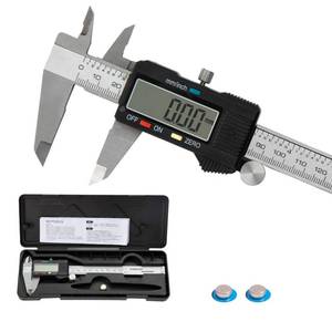 lot 14381 image: SCITOOLS Digital Caliper 0-6 Measuring Tool with Metal Ruler, Micrometer Caliper with Auto-Off Feature, Interchangeable Between inches and millimeters for DIYHousehold and 3D Printing, Black