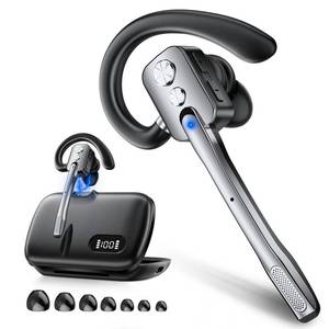 lot 14382 image: Bluetooth Headset, Wireless Headset with Dual-Mics & Noise Cancelling, Bluetooth Earpiece with Mute for Office Business Work, V5.3 Hands-Free Headset with QCC Chip for Phone PC iOS Android (Gunmetal)