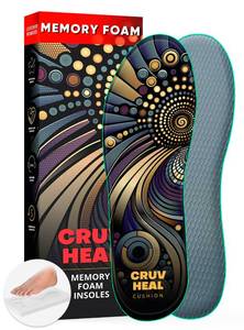 lot 14396 image: CRUVHEAL Memory Foam Insoles �� Soft Cushion Inserts (Men 9.5 - Women 10.5)