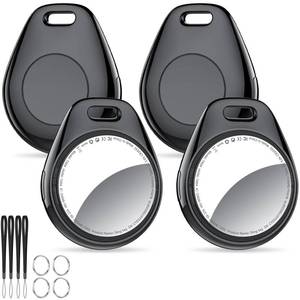 lot 14399 image: iOS Only Tukio Air Tracker Tags 4 Pack Black, Apple MFi Certified