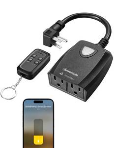 lot 14423 image: DEWENWILS Wi-Fi Matter Smart Dimmer Plug, 2.4GHz Only, Works with Alexa