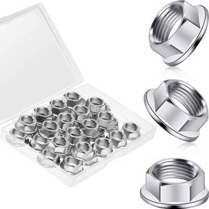lot 14433 image: 32 Pieces M10 x 1.25 mm Pitch Metric Fine Pitch Hexagonal Flange Nuts Stainless Steel Locking Flange Nut for YFZ450 YFZ660