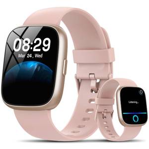 lot 14435 image: Smart Watch with Alexa Built-in, 1.83 HD Touchscreen Fitness Tracker with Bluetooth Calling, Fitness Watch with Heart RateSleep Monitor120 Sports, IP68 Waterproof Smartwatch for Android iOS, Pink