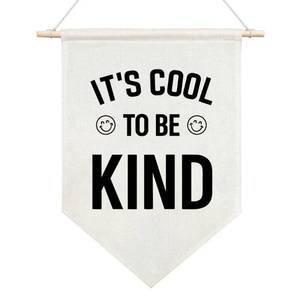 lot 14450 image: JMYROG Be Kind Be Brave Be Silly Be Honest Be Happy Be You Canvas Hanging Pennant Flag, Mental Health Therapy School Counselor Room Classroom Decor, Inspirational Gifts for Family Friend Classmate BFF