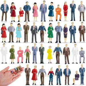 lot 14463 image: Juexica 80 Pcs 1 50 Scale Mini People Figurines 1.38 Inche Model Trains Architectural People Figures Tiny Plastic Miniature Figurines Dollhouse Sitting Standing Model for Miniature Scenes
