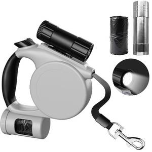 lot 14468 image: 16ft Retractable Dog Leash with LED Flashlight, 3 in 1 Pet Walking Leash