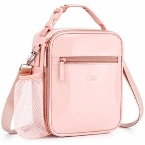 lot 14478 image: Kids Lunch Bag, Insulated PU Lunch Box with Shoulder Strap for School