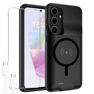 lot 14483 image: Battery Case for Galaxy A55A35,12000mAh Large Capacity Portable Protective Fast Charging Case Battery Case Compatible with Galaxy A55,Galaxy A35 (6.6 inch) Wireless Charging Case with Carplay-Black