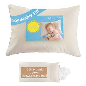 lot 14485 image: LOFE Adjustable Kids Pillow for Ages 2-4 with Organic Cotton Pillowcase