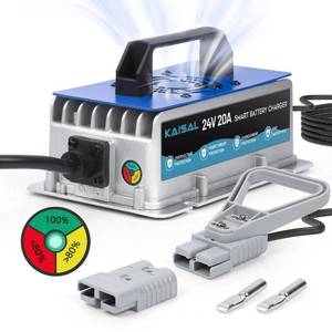 lot 19122 image: Forklift Battery Charger 24V 20A Trickle Charging Pallet Jack Battery Charger 24 Volt Forklift Charger with 16FT Cable for 24V Electric Pallet Jack, Stacker, Floor Scrubber, Scissor Lifter