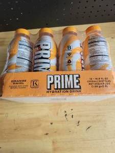 lot 19132 image: Prime Hydration Drink Orange Swirl 12-Pack 16.9 oz Bottles