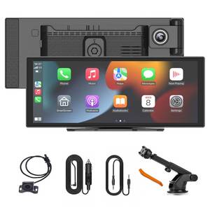 lot 19133 image: 11 Inch Wireless CarPlay & Android Auto Screen for Car,with 4K Dash Cam,Ultra-Light Touchscreen, IP68 1080P Backup Camera, GPS Navigation, Voice Control, Mirror Link(No Card)