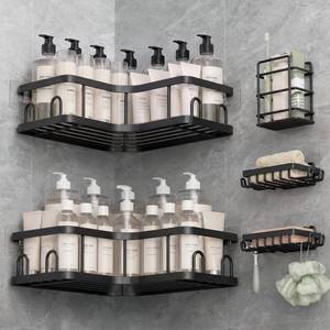 lot 19137 image: Veken Large Capacity Corner Shower Caddy 5-Pack, Advanced Rustproof Design