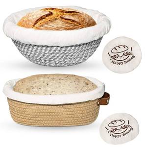 lot 19139 image: Banneton Bread Proofing Basket Sourdough Basket Cotton Rope Bread Baskets