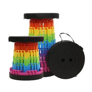 lot 19153 image: JAEMEYEM Collapsible Stool Chair, Upgraded Folding Stool for Adults Lightweight, Sturdy, Adjustable, Portable, Foldable Seat Sturdy Stools for Outdoor Camping Fishing Hiking Gardening BBQ