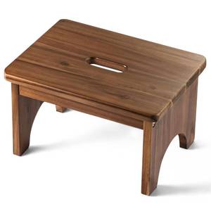 lot 19165 image: FANATU Wooden Step Stool, 9in One Step Stool for Adults, Wooden Beside Step Platform with 550 Load Capacity, Heavy DutyPortableNonslipDurable Construction Safe Step Support for BedroomHome Kitchen
