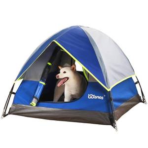 lot 19174 image: GDanes Blue Dog Tent, Portable IndoorOutdoor Dog Bed with Soft Pad