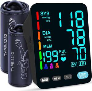 lot 19180 image: YONLO Automatic Upper Arm Blood Pressure Monitor, 3199 Sets Memory, Black