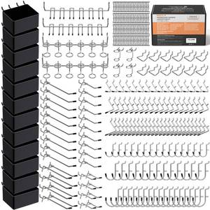 lot 19186 image: INCLY 278PCS Pegboard Accessories Organizer Kit with Peg Borad Hooks & Bins
