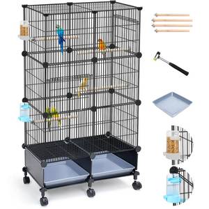lot 19206 image: VISCOO Upgraded Encrypted Metal 46-Inch Bird Cage for Parrot Parakeets