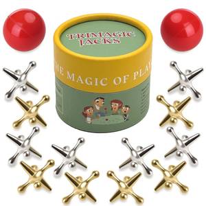 lot 20014 image: TriMagic Metal Jacks Game with Ball Classic, Jax Toy, Vintage Jacks and Ball Set, Original Jax Game for Kids and Adults, Retro Old School Toys for Family, Old Fashioned Nostalgic Gifts