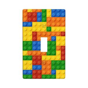 lot 20015 image: Colorful Bricks Single Toggle Light Switch Cover Plate