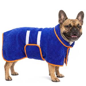 lot 20022 image: Dog Bathrobe, Super Absorbent for Small to Large Dogs, Dark Blue M