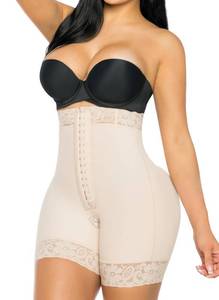 lot 20031 image: YIANNA Tummy Control Shapewear for Women Strapless Fajas Colombianas Moldeadoras Postpartum Body Shaper Shorts Butt Lifter Compression Garment with Zipper Crotch,YA7272-Beige-XL