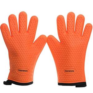 lot 20038 image: KITCHEN PERFECTION Silicone Smoker BBQ Gloves - Heat Resistant Oven Mitts