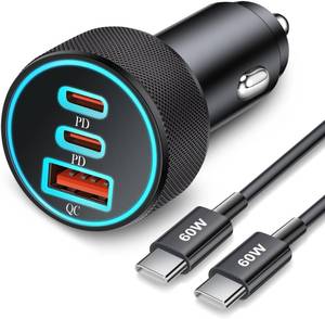 lot 20043 image: 67W 3-Port Super Fast Type C Car Charger USB C for Samsung S26 S25 S24 S23