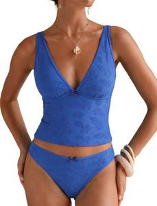 lot 20056 image: ZAFUL Tankini Swimsuits for Women V Neck Two Piece Bowknot Bathing Suit Large