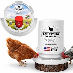 lot 20058 image: Poultry Pro Chicken Waterer for 5 Gallon Bucket, (Bucket Not Included)(Edge Broken)