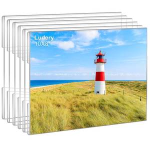 lot 20064 image: Ludery 8x10 Acrylic Picture Frames Set of 5, Clear Photo Frame for Wall with Tape, Clear Picture Photo Frames 8x10 for Home, School, Office - Horizontal