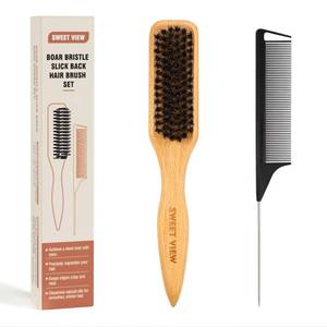 lot 20069 image: SWEET VIEW Boar Bristle Slick Back Hair Brush