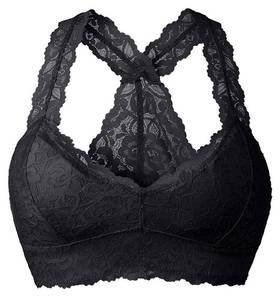 lot 20072 image: YIANNA Women Lace Bralette Padded Sexy Wirefree Racerback Lace Bra Crop Top (XL)